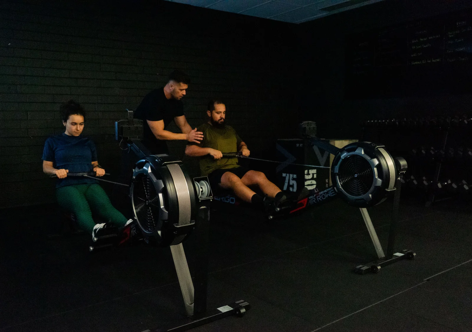 Hudson guiding clients through strength training
